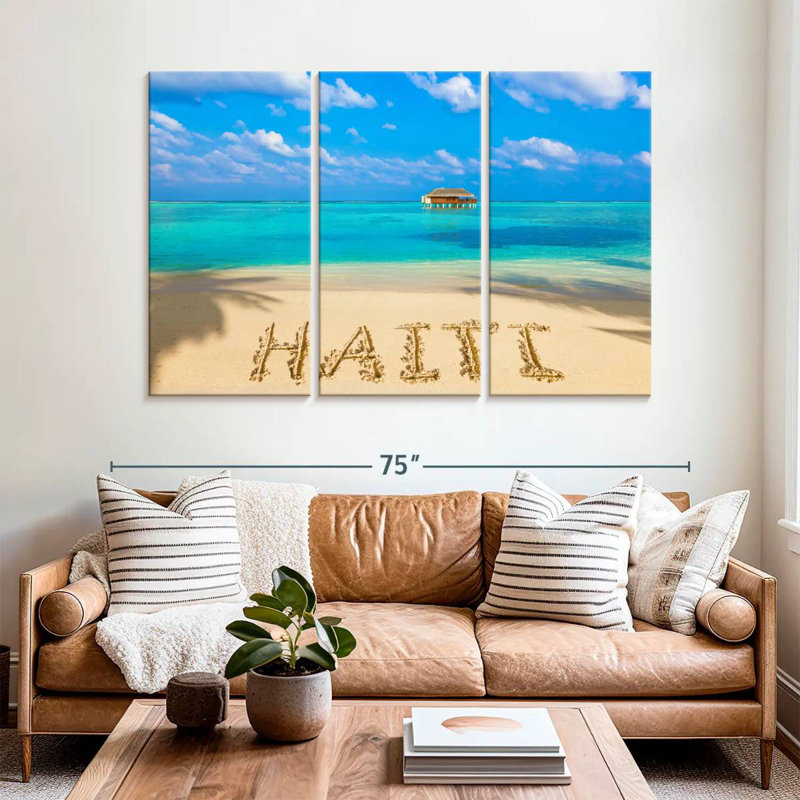 Gillard, plage d'Haïti, H 42 po x l 65 po