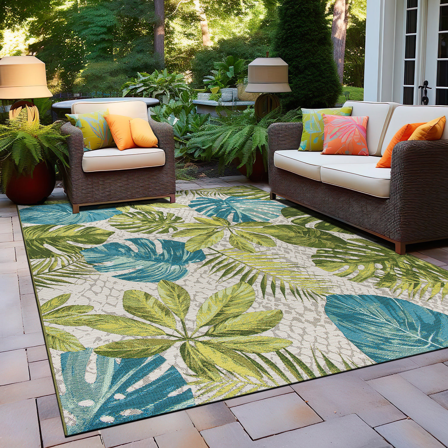 Beachcrest Home™ Bayless Floral Indoor Outdoor Area Rug & Reviews | Wayfair