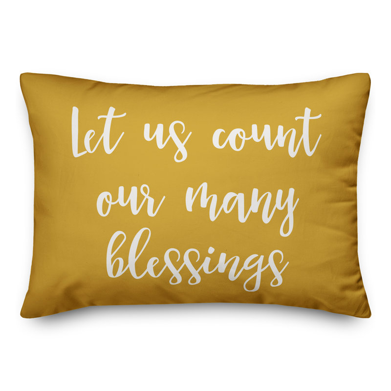  Coussin Let Let Count Our Our Many Blessings, Moutarde