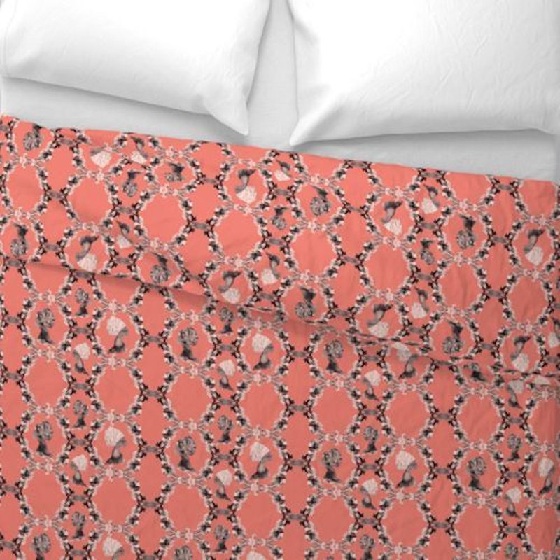 Sisters Sateen Duvet Cover, Twin Duvet Cover, Persimmon