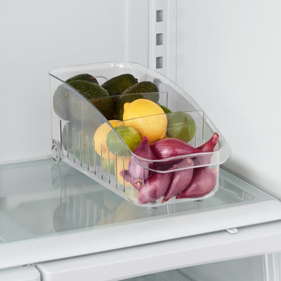 YouCopia® RollOut® Fridge Drawer, 6", Rolling Fridge Organizer with Adjustable Dividers