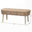 Banc moderne en rotin et en bois d'acacia, fabriqué à la main avec un design tissé pour une élégance bohème et des sièges confortables
