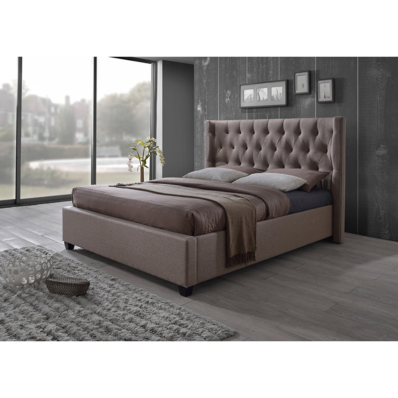 Lit plateforme rembourré Lought, Grand lit