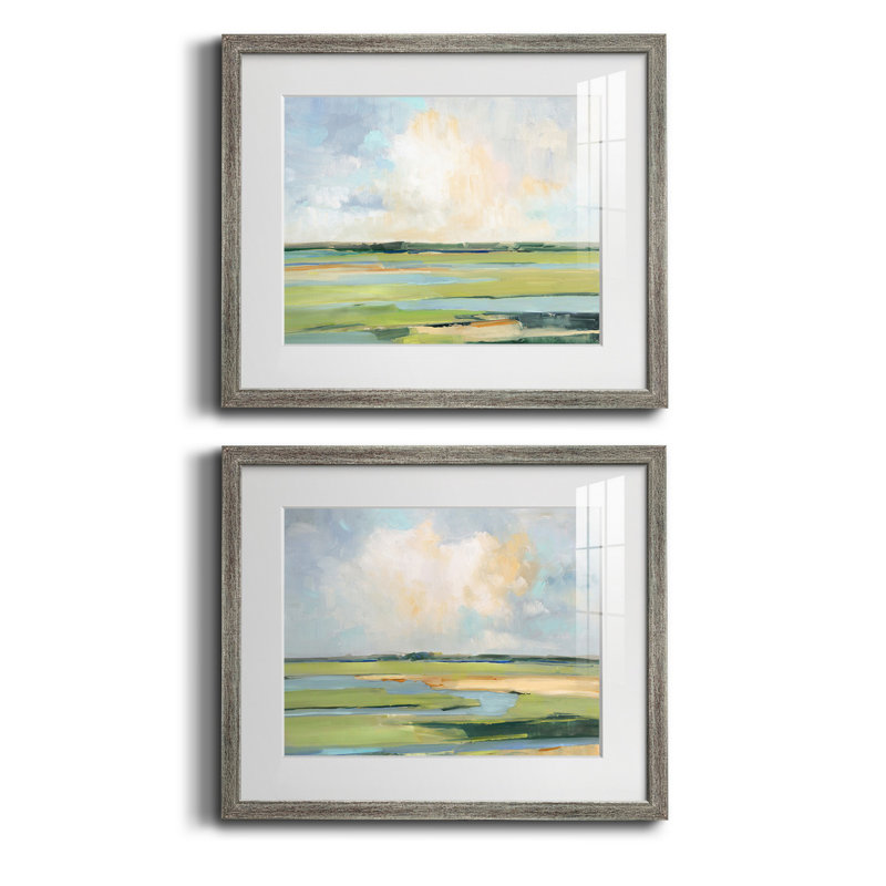 «Pastel Horizon I», reproduction encadrée de qualité supérieure, prête à être accrochée