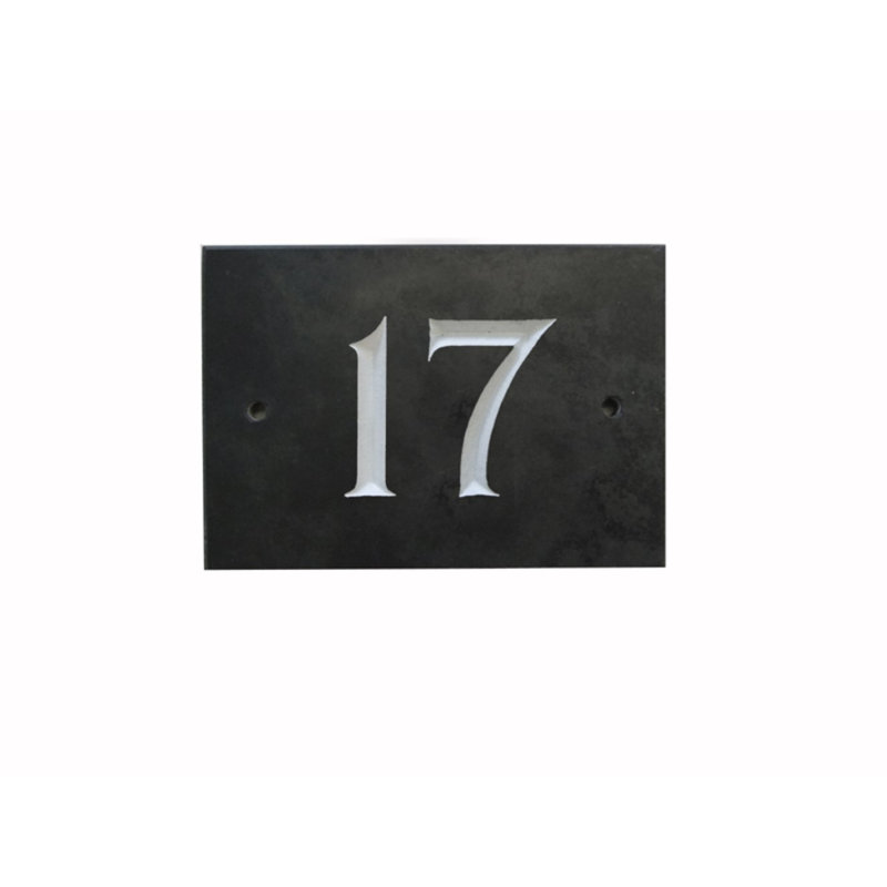 Odacia 10cm H Stone House Number, 17, Black
