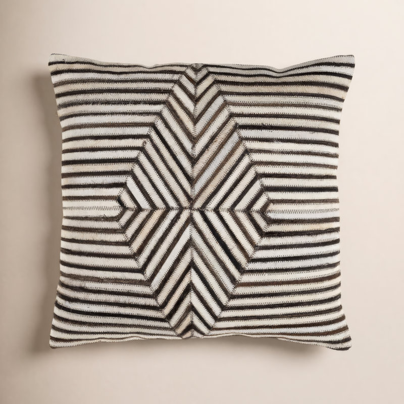 Coussin Coleridge, Duvet, Brun foncé / crème striée