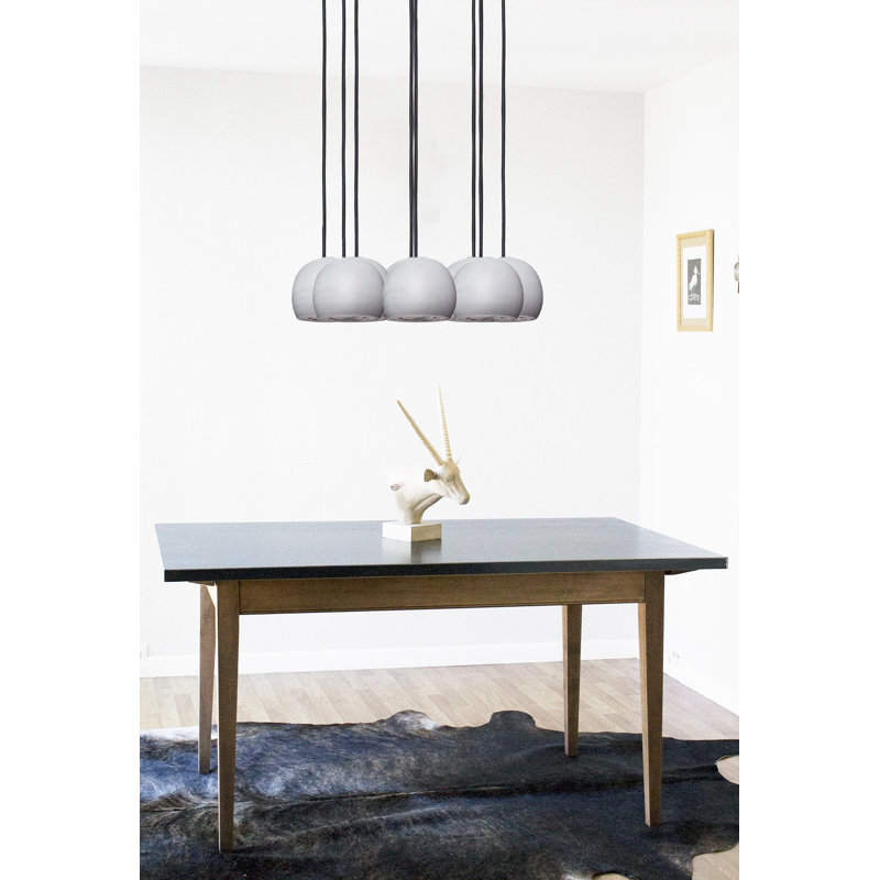8 - Light Dimmable Globe Chandelier, Gray/Silver, Black, 84 H x 24" W x 24" D