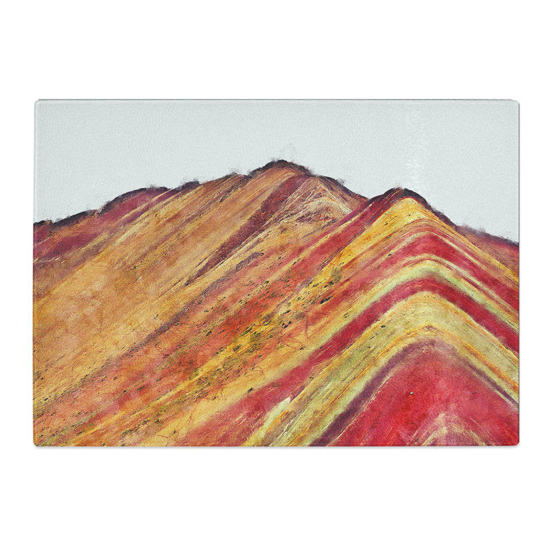 The Rainbow Mountains of Peru Chopping Board, 0.4cm H x 28.5cm W x 39cm L