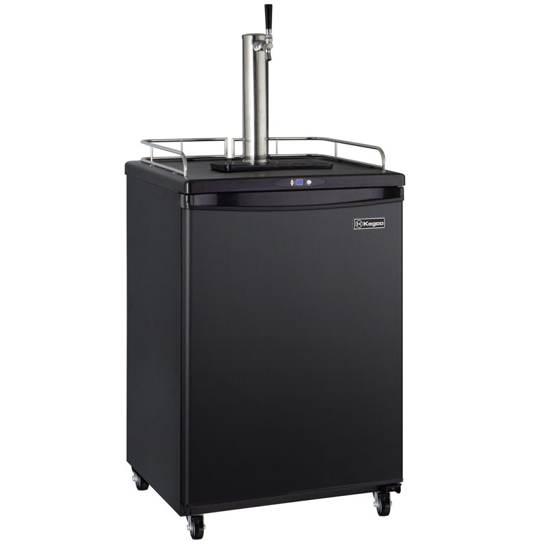 Kegco 5.8 Cubic Feet Single Tap Freestanding Kegerator with Adjustable Temperature, Black