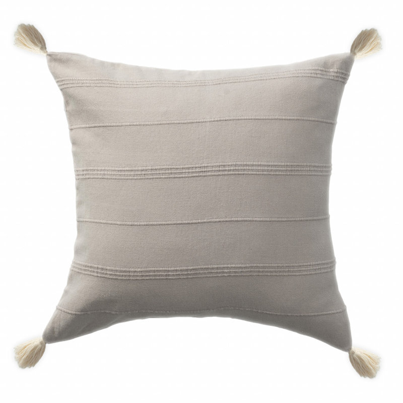 Tassels Reversible Pillow Insert, Beige