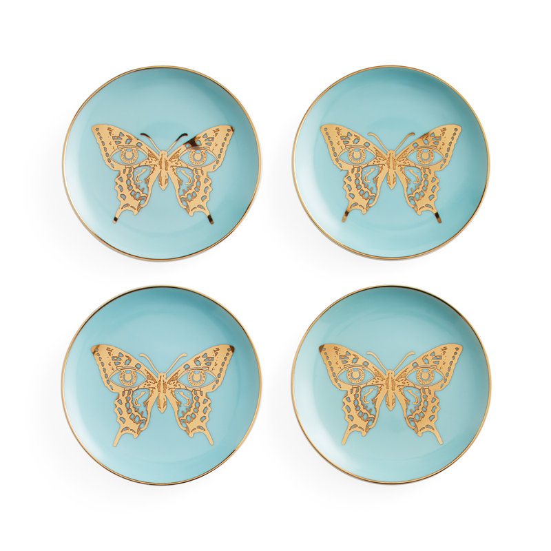 Mariposa No Pattern Ceramic Round 4 -Piece Coaster Set
