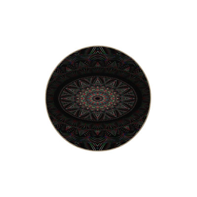 Black Star Woven Base Washable Rug