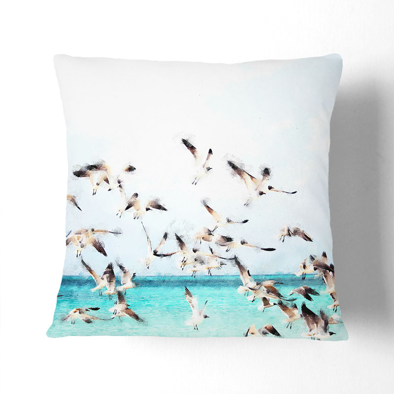 Square Throw Cushion, 40cm H x 40cm W x 15cm D, White