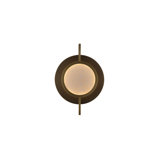  Mayfair 8"w Round Alabaster Plate Led Wall Sconce In Aged Brass