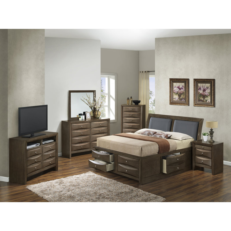 Marilla Vegan Leather Platform Storage Bed, Twin, Gray
