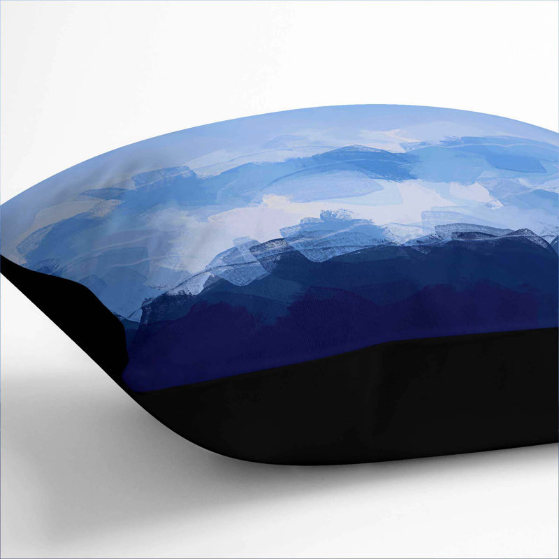 Mountain Sky Cushion with Filling, 55cm H x 55cm W x 20cm D, Black