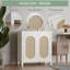 Armoire-bar 30,1 po Kitchen, table de rangement de cuisine de style Mid-Century moderne, buffet avec portes en rotin, armoires décoratives-122728655