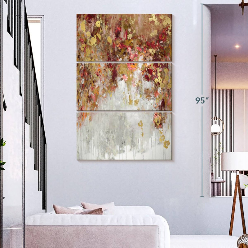 Avery Cascade Red With Gold, 74" H x 48" W