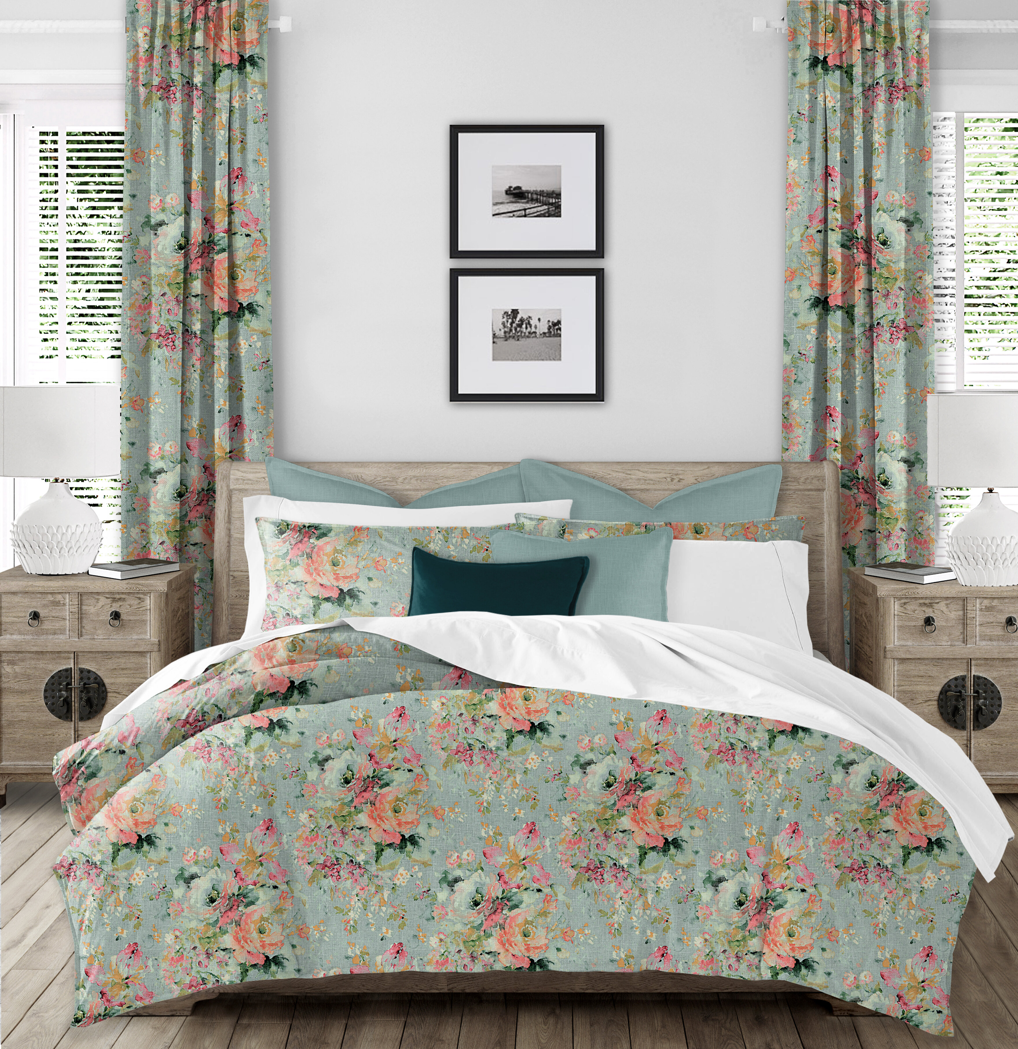 Colcha Linens Faye Linen Percale Floral Comforter Set Wayfair