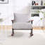Chaise berçante grise pour salon avec structure en métal robuste et structure stable-2040944150