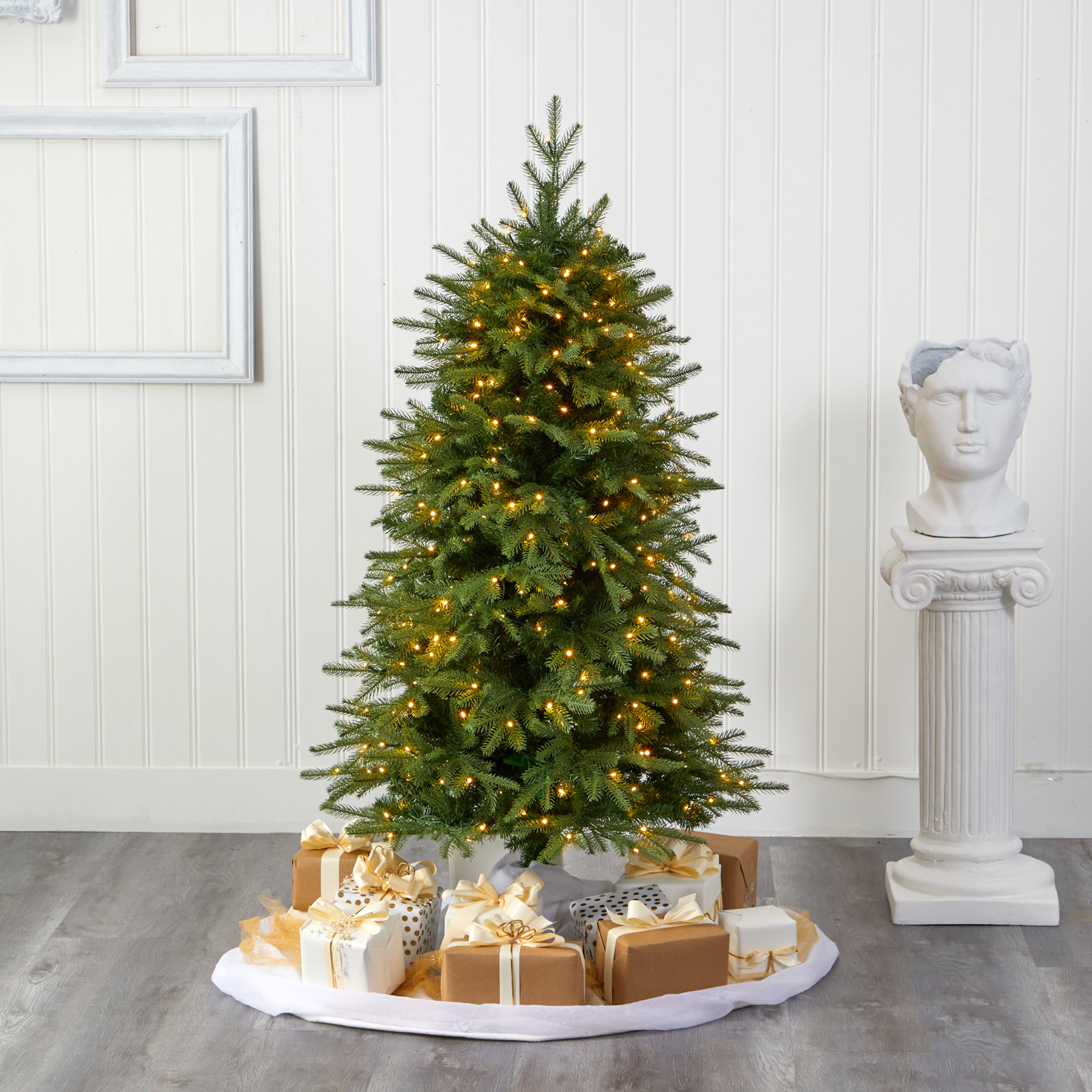 Easy Set-Up Lighted Christmas Tree, 5' H