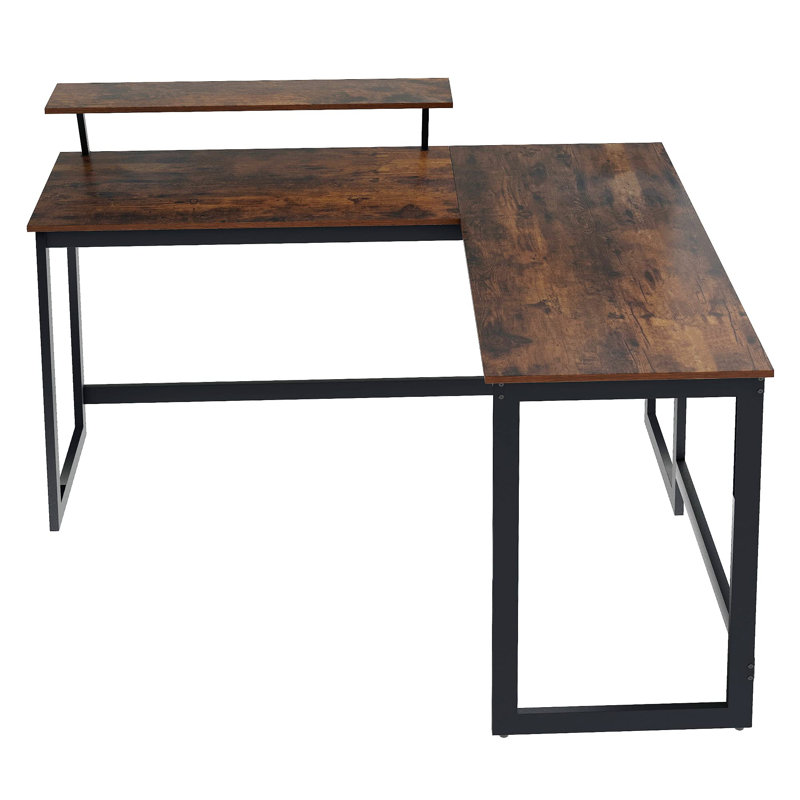 Adleigh L-Shaped Metal Base Computer Desk