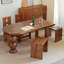 Table de salle à manger en bois de noyer massif et brun-107971825