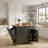 Tilt-Out Trash Bin Compartment Kitchen Island with Solid Wood Top, Drop-Leaf, Towel Rack, Faux Refrigerator Cabinet, Drawer & Locking  Wheels-159572088