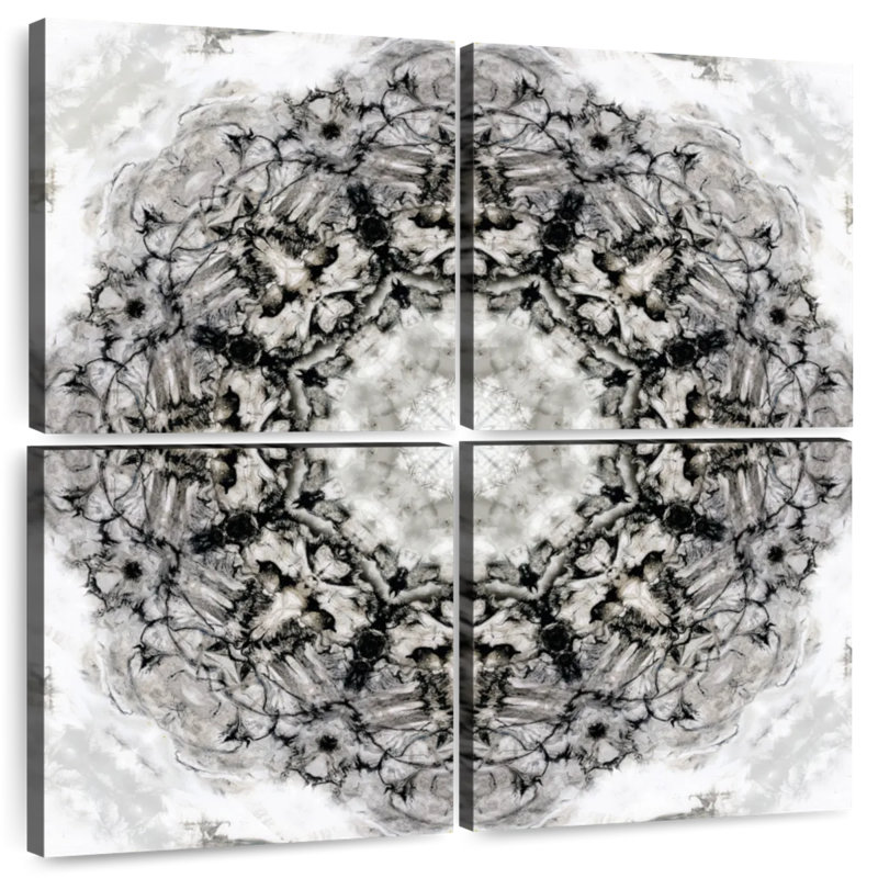 Avery Black White Kaleidoscope II, 57" H x 57" W