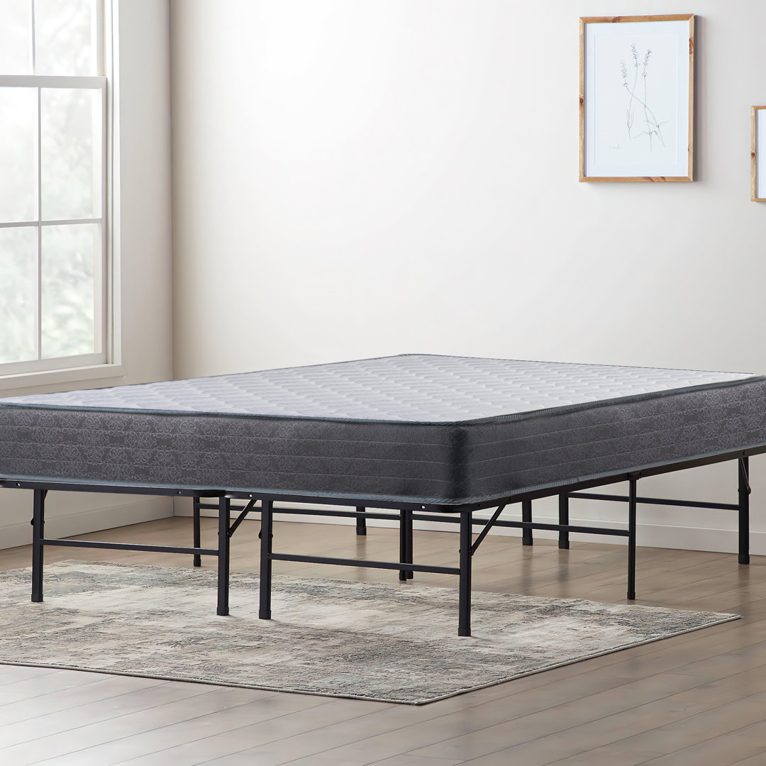 Huckle 9" Motion Isolating Innerspring Medium Firm Hybrid Mattress w/ 14" Metal Platform Bed Alwyn Home Mattress 