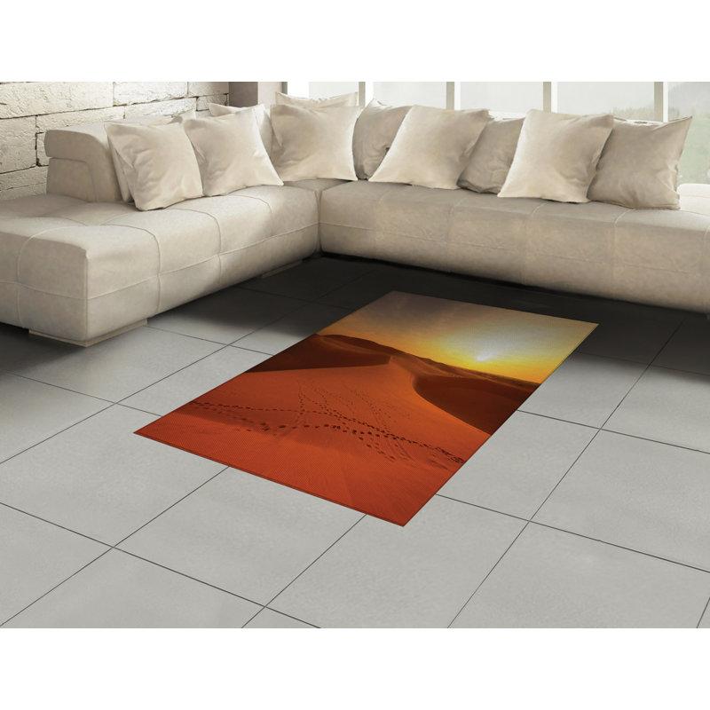 Desert High Density Long Fiber Poly Threads Decorative Area Rug Carpet, Rectangle 4' x 5'8"