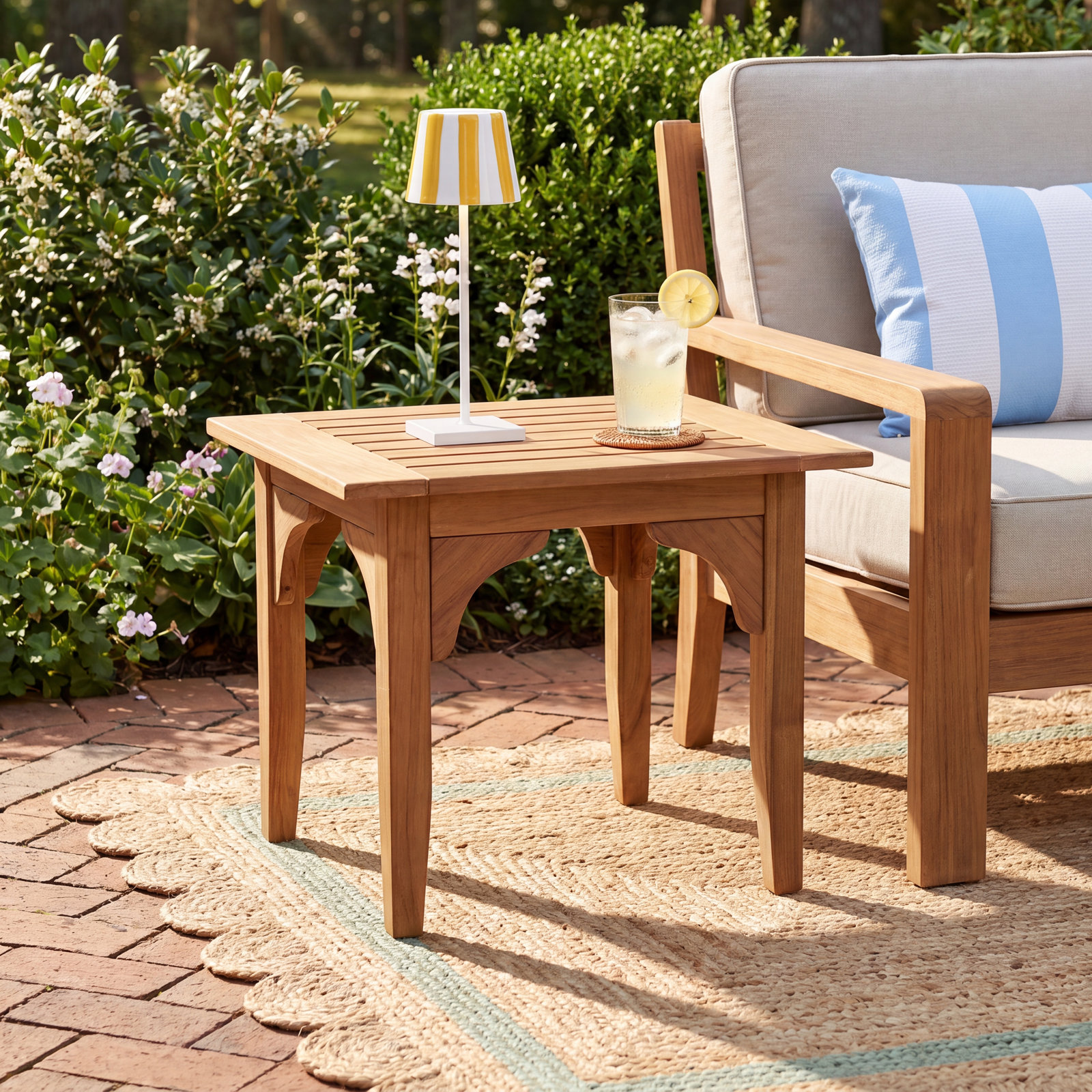 Summerton 22 " Teak Patio Side Table, Natural