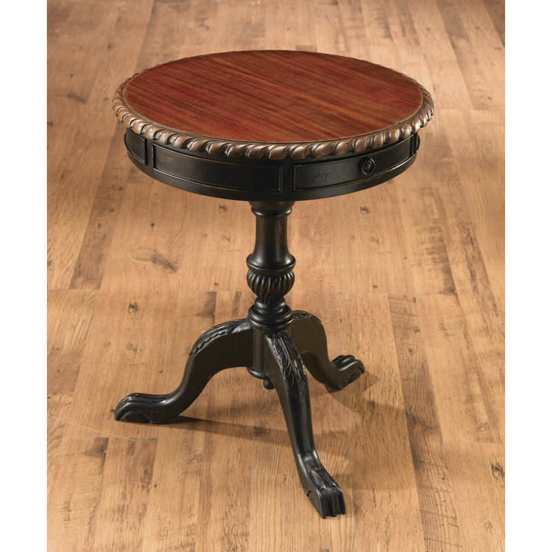 End Table with Storage, Black
