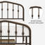 Metal Bed with Arched Headboard and Footboard-903604193-932308567