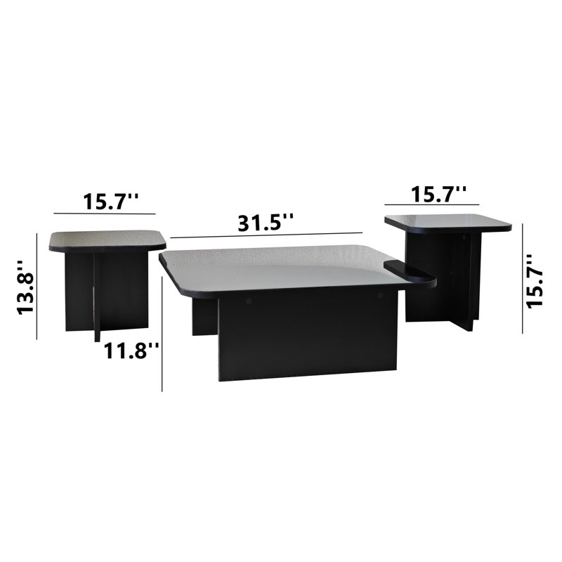 Nesting Coffee Table, Black, Black