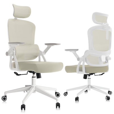 Chaise de bureau ergonomique robuste, chaise d'ordinateur à haut dossier avec supports lombaires et appui-tête réglables, accoudoirs pivotants 3D réglables, chaises de travail roulantes avec roues jusqu'à 350 lb