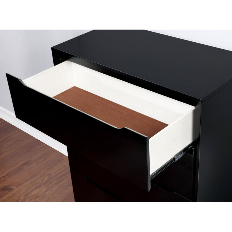 Commode 4 tiroirs Aliyha, Noir