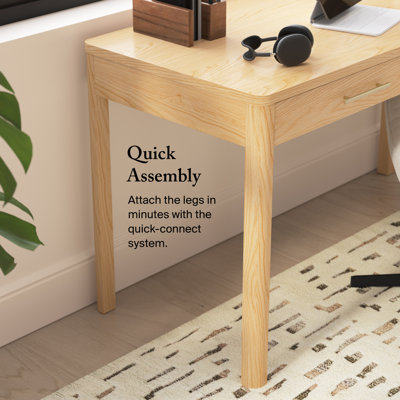 Ensemble de bureau d'écriture 54W et chaise de bureau rembourrée pour bureau personnel
