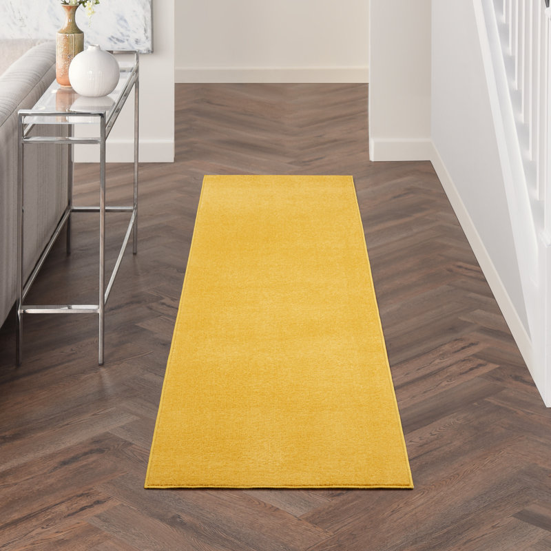 Tapis intérieur / extérieur jaune Nourison Essentials, Rectangulaire 2 pi x 6 pi