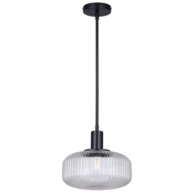 Luminaire suspendu bol mat noir à 1 lumière Antra Preced