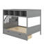 Lit simple superposé au dessus d'un lit double avec tablettes et tiroirs-8230277