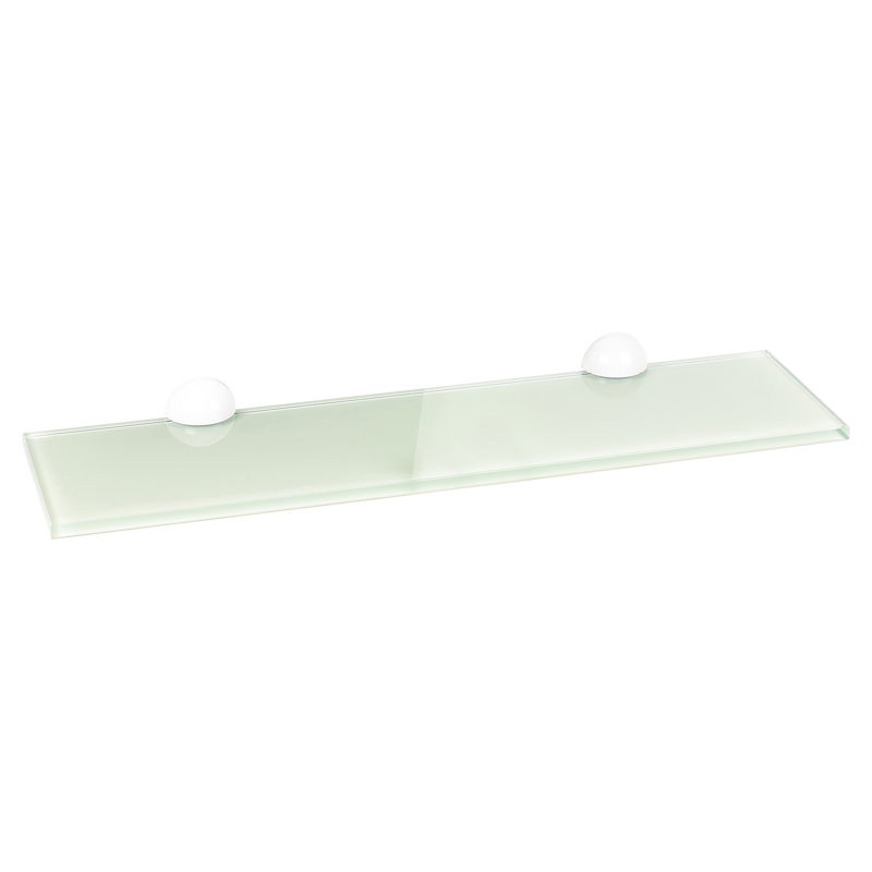 Amrutha Glass Bracket Shelf, White, 2cm H x 60cm W x 15cm D