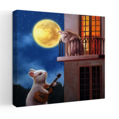 Lapin au clair de lune abstrait, art urbain contemporain, forêt urbaine