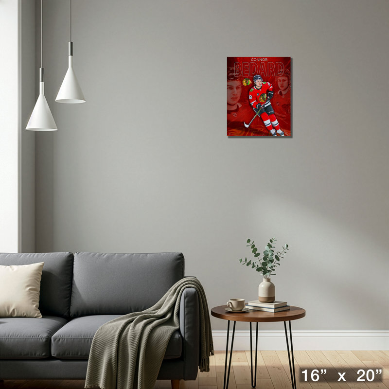 Collage sur toile Connor Bedard 16 x 20 Blackhawks-V
