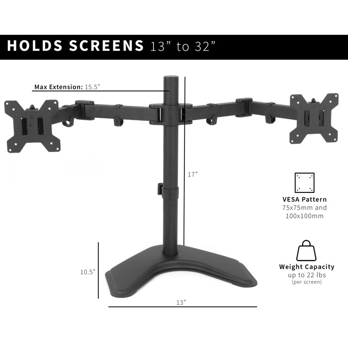 VIvo Dual Monitor Desk Stand | Wayfair