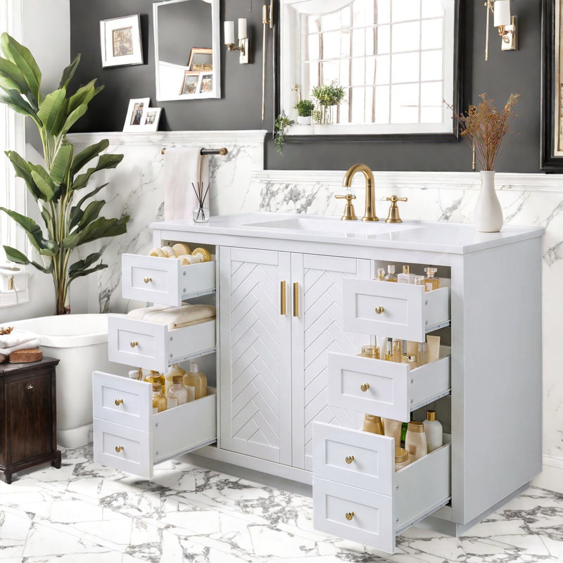 Salle de bain en MDF, Blanc