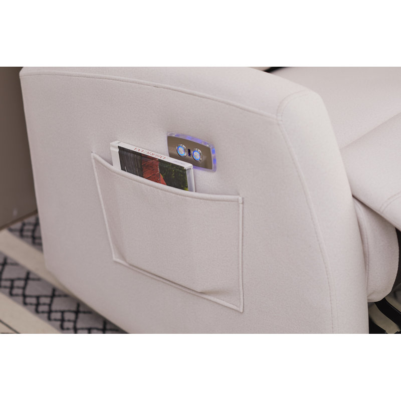 Fauteuil inclinable électrique rembourré, Microfibre beige