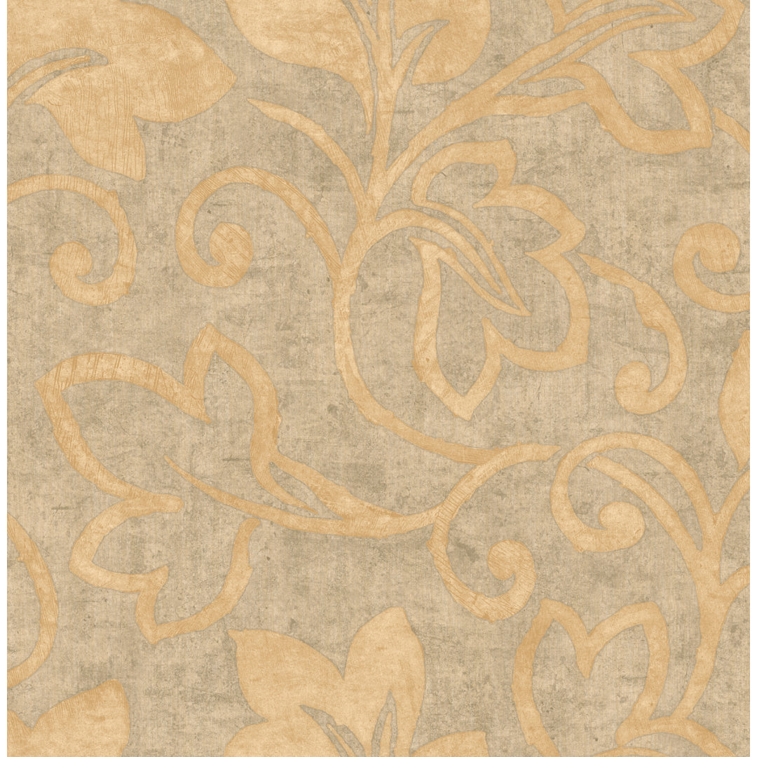 Myrto Leaf Scroll Unpasted Wallpaper Roll Winston Porter 