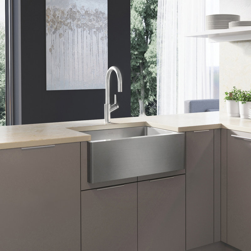 Blanco Quatrus 25" L X 19'' W Single Bowl Stainless Steel Farmhouse Kitchen Sink