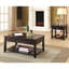 Table basse noire avec plateau relevable